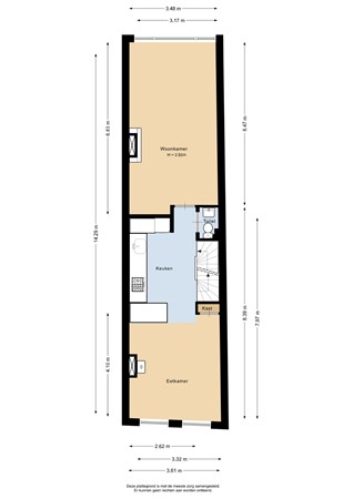 Floorplan - Voorhaven 47B, 3025 HD Rotterdam